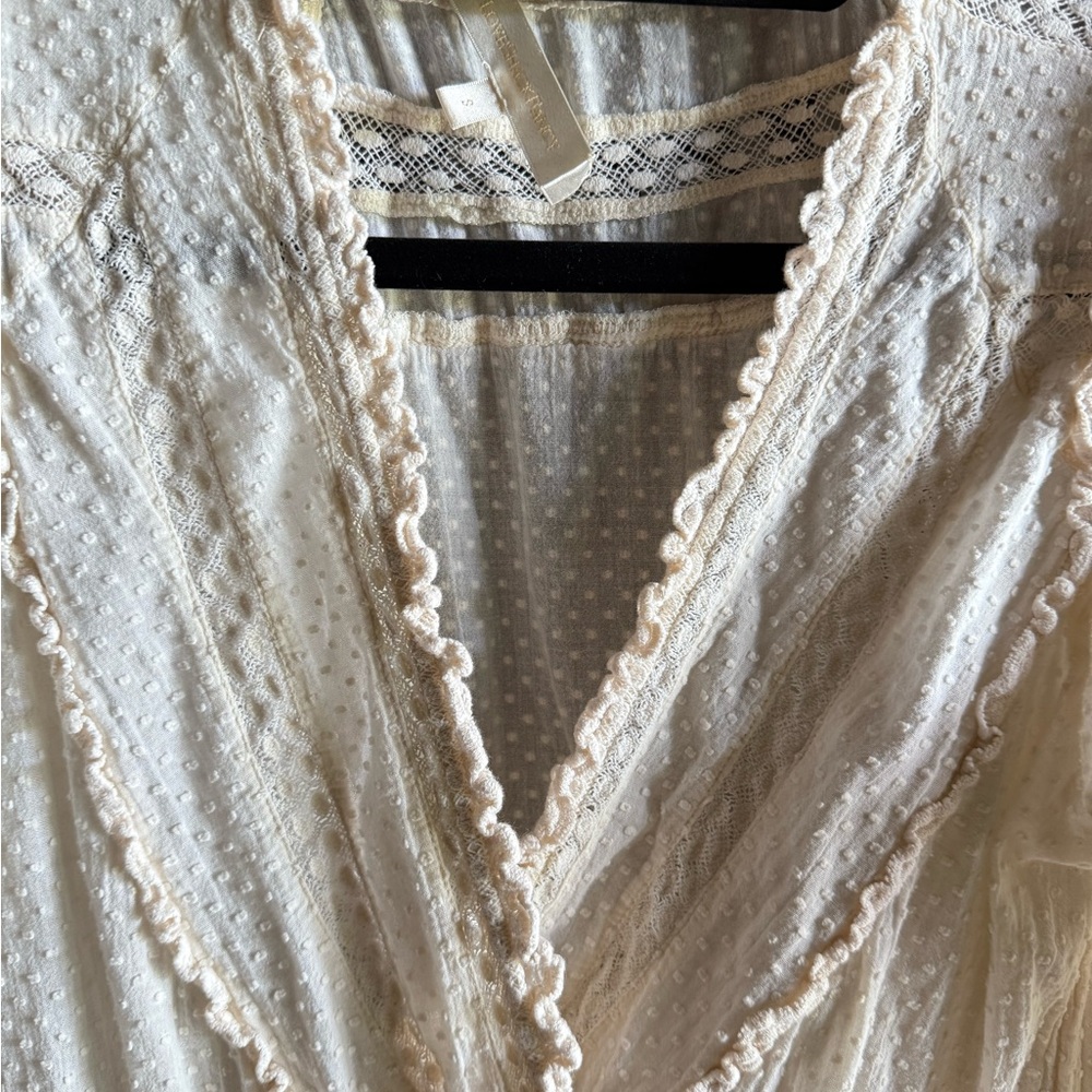 LoveShackFancy Cream Ruffle Mini Dress - Picture 5 of 9